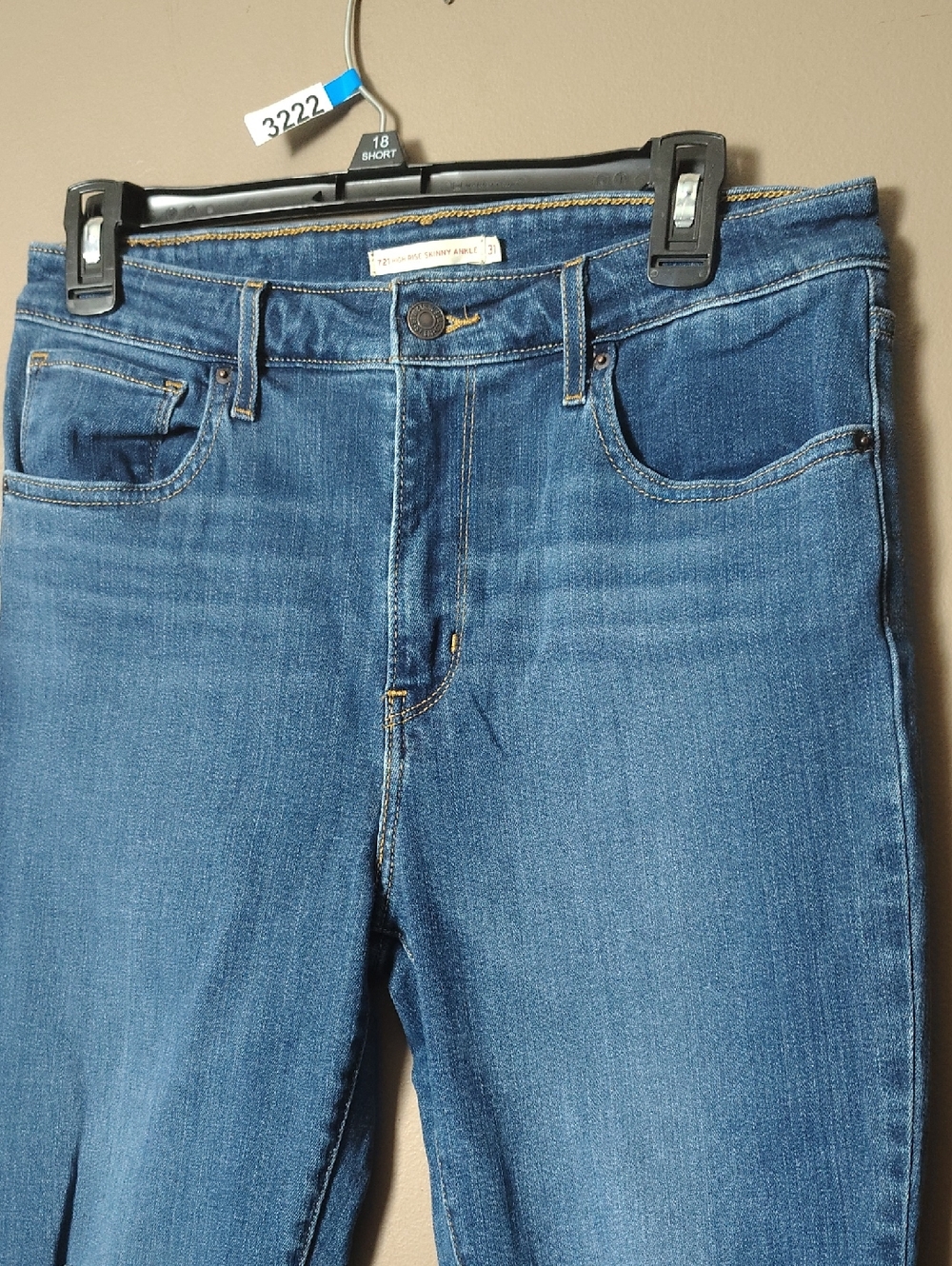 Levi's 721 High Rise Skinny Ankle Jeans Distressed Size 31 - Picture 3 of 10